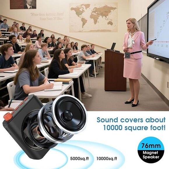 Dual Wireless Microphone Voice Amplifier for Teachers with Magnetic Charging - Picture 6 of 8